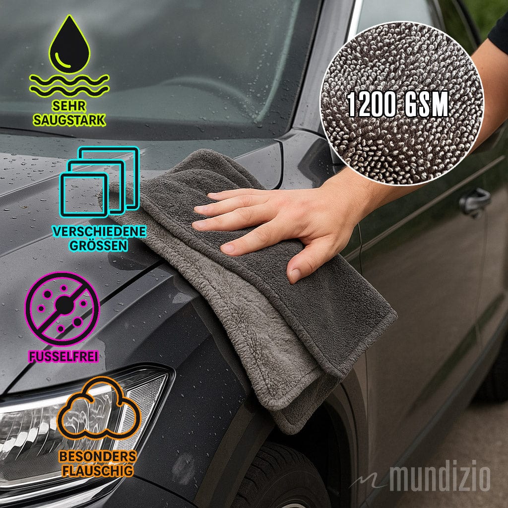 Wassermagnet Auto Trockentuch, 1200g/m2, fusselfrei, extrem saugstark, perfekt für Fahrzeugtrocknung.