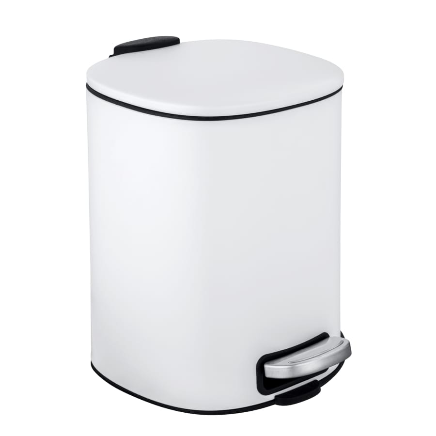 WENKO Abfalleimer Alassio Edelstahl, 5 Liter weiß
