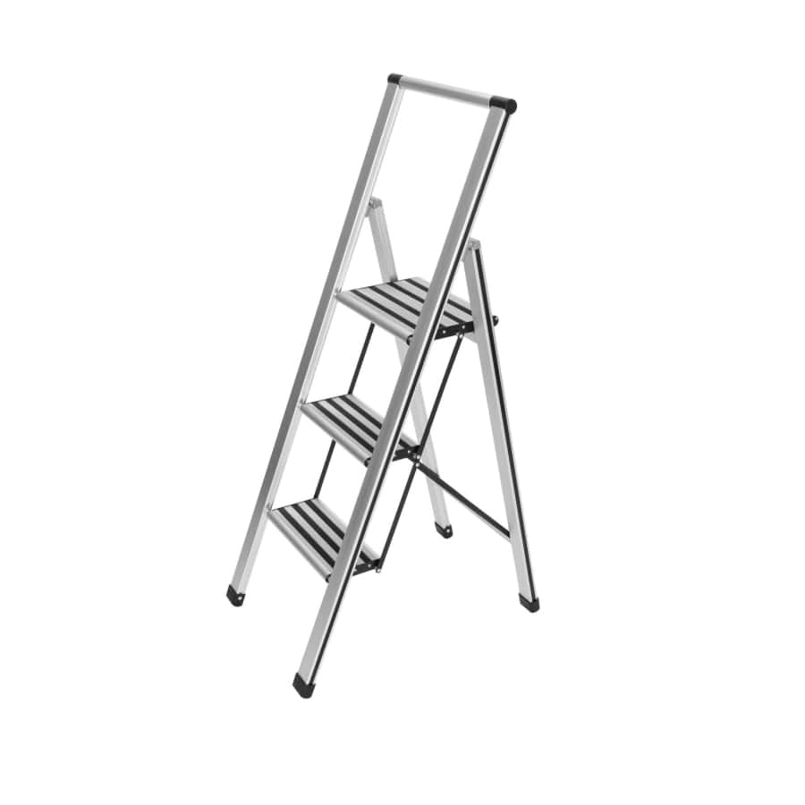 WENKO Alu-Design Klapptrittleiter 3-stufig, ultraflach