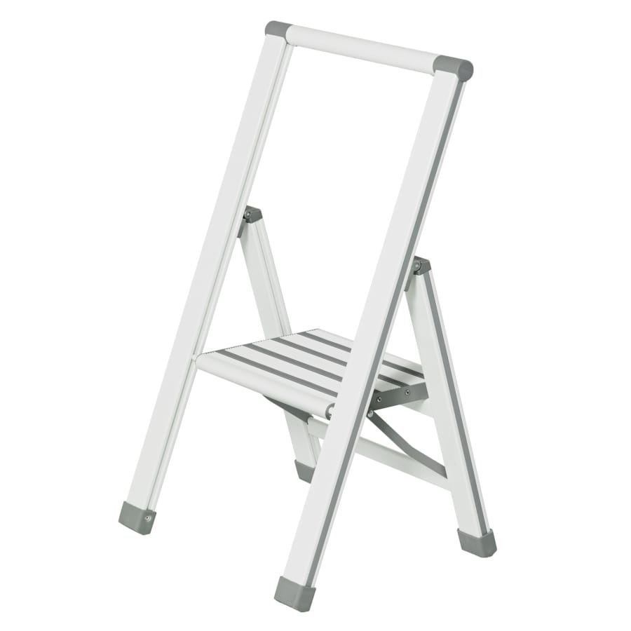 WENKO Alu-Design Klapptrittleiter mit Sicherheitsbügel 1-stufig