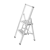 WENKO Alu-Design Klapptrittleiter mit Sicherheitsbügel 2-stufig