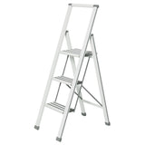 WENKO Alu-Design Klapptrittleiter mit Sicherheitsbügel 3-stufig