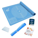 WENKO Antihaft-Backmatte mit Edelstahl-Teigrolle, Teigschaber und Rezeptheft (Set)