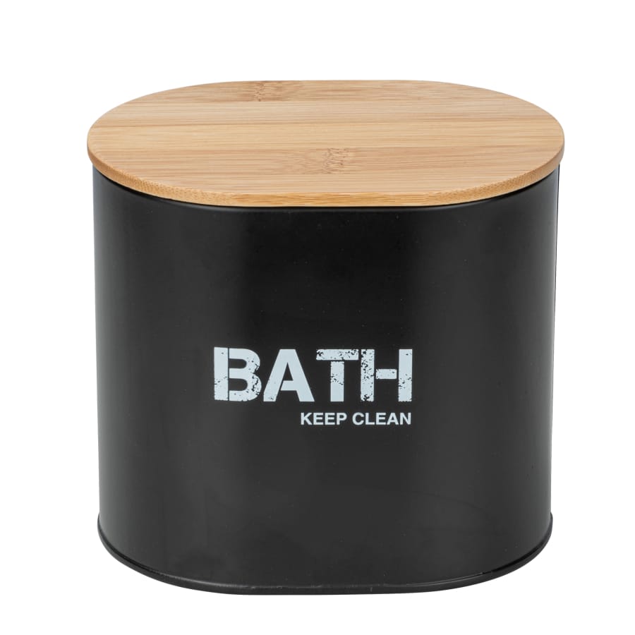 WENKO Badbox Gara mit Bambus-Deckel, schwarz