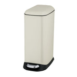 WENKO Design Treteimer 12 Liter, Edelstahl mit Easy-Close creme