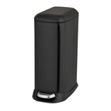 WENKO Design Treteimer 12 Liter, Edelstahl mit Easy-Close schwarz