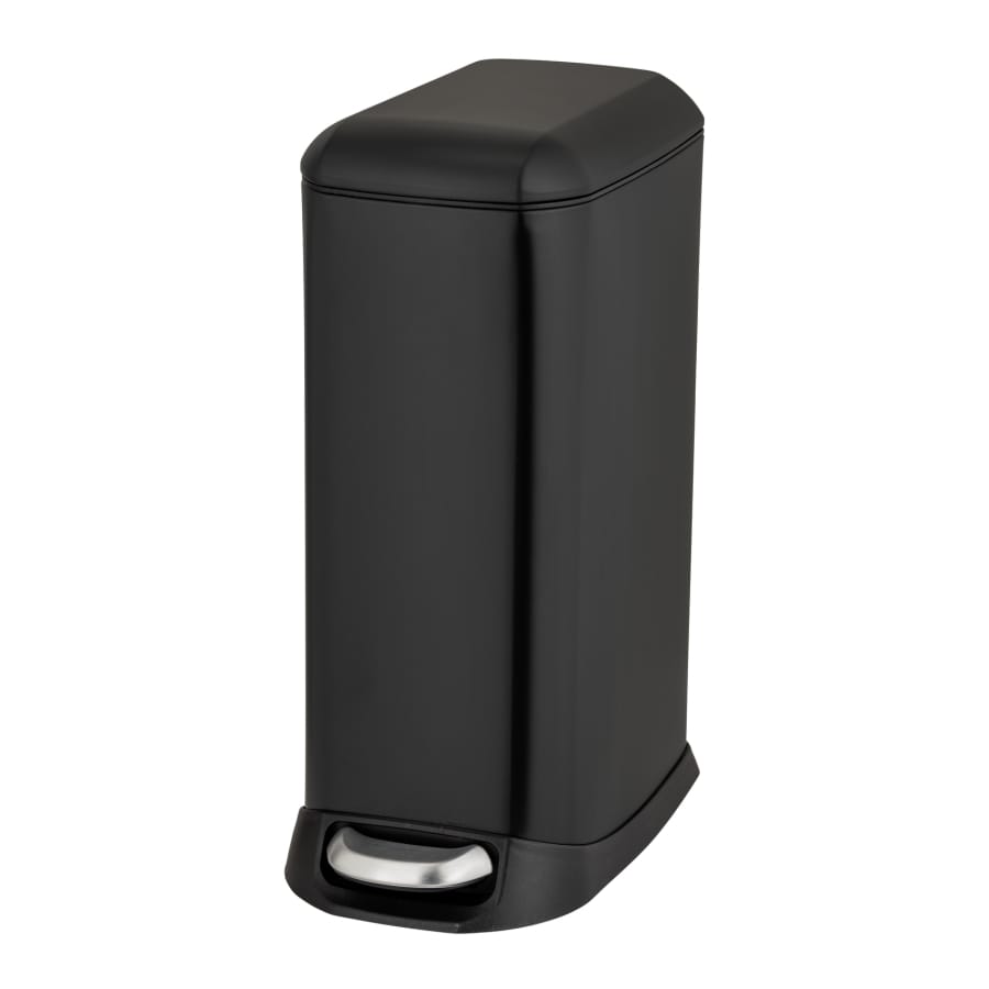 WENKO Design Treteimer 20 Liter, Edelstahl mit Easy-Close schwarz