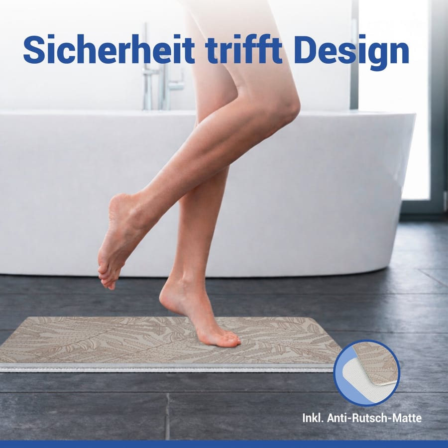 WENKO Diatomit Badematte, 60 x 39 cm, rutschsicher