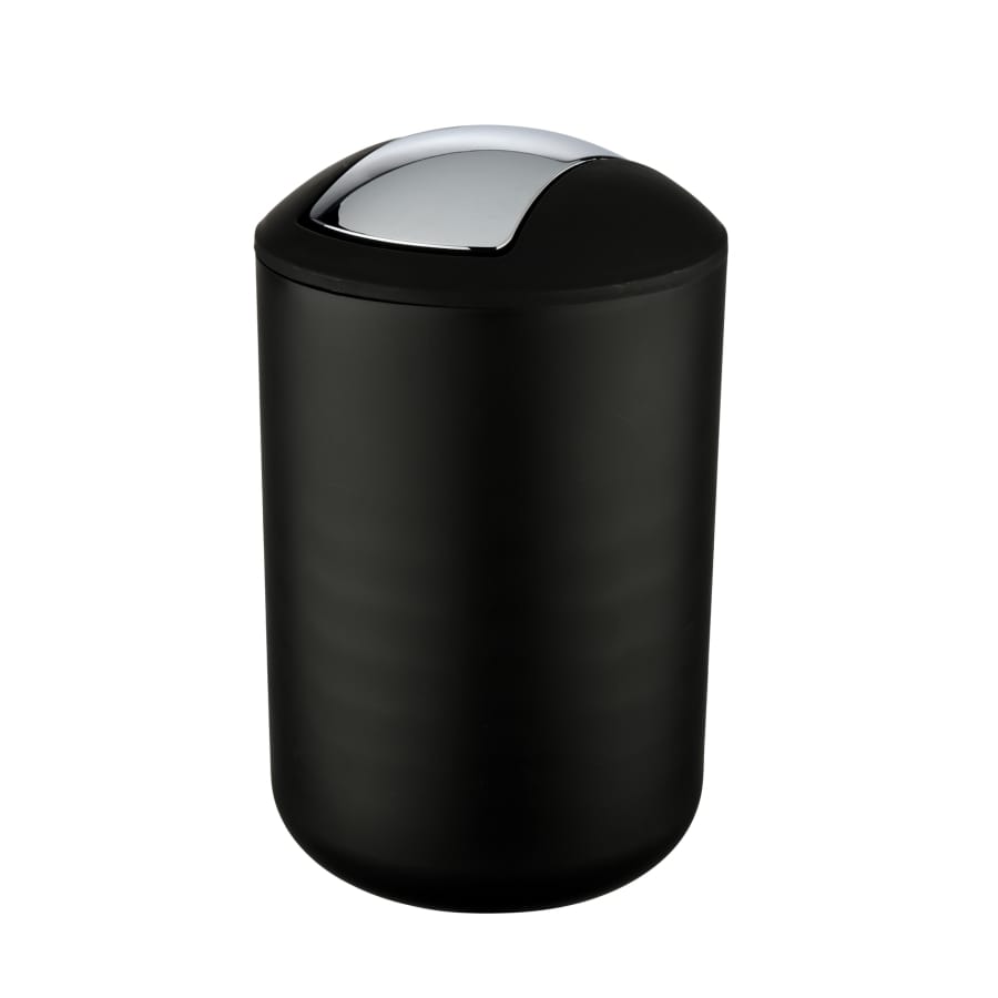 WENKO Kosmetikeimer Brasil mit Schwingdeckel 6,5 Liter, schwarz