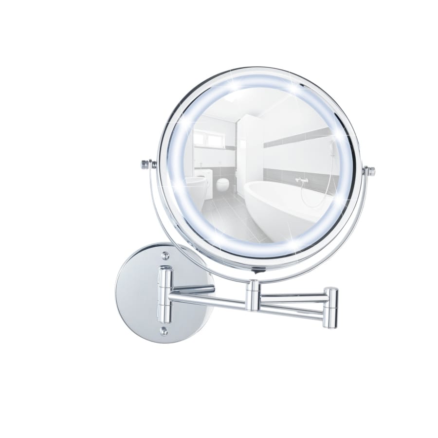WENKO Lumi Power-Loc LED Wandspiegel, Ø 17,5 cm