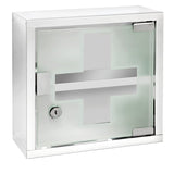WENKO Medikamentenschrank Edelstahl, abschließbar 25 x 25 cm