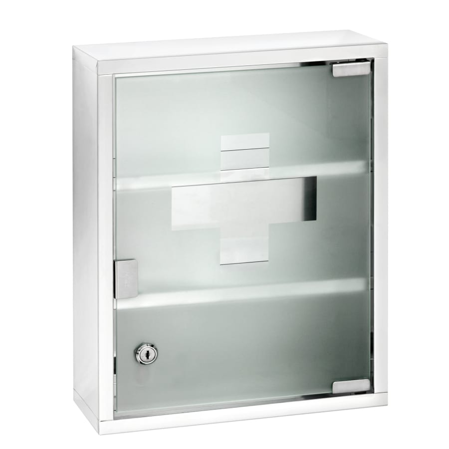 WENKO Medikamentenschrank Edelstahl, abschließbar 30 x 40 cm