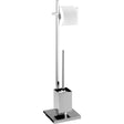 WENKO Quadro Stand-WC-Garnitur mit Rollenhalter, Chrom