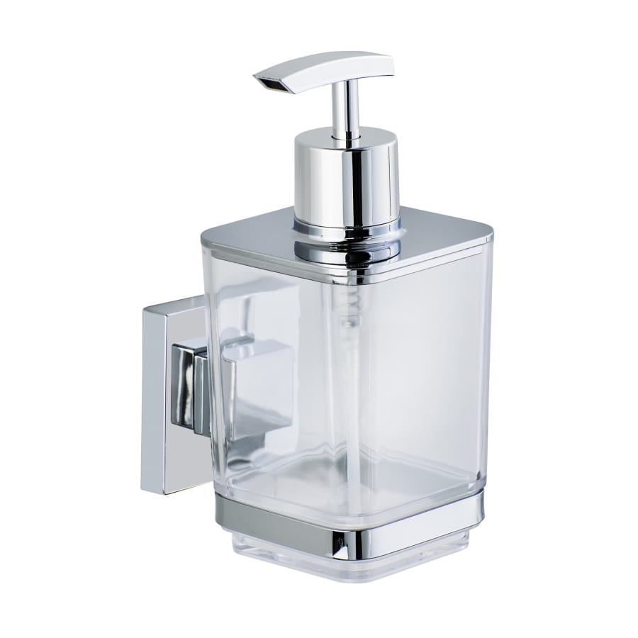 WENKO Quadro Vacuum-Loc Seifenspender 330 ml, Edelstahl
