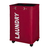 WENKO Quadro Wäschesammler, 79 Liter rot