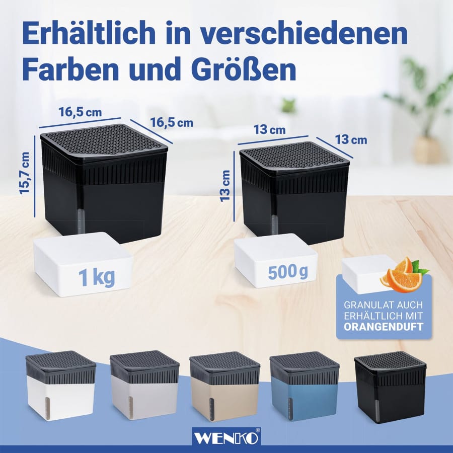 WENKO Raumentfeuchter Cube, schwarz