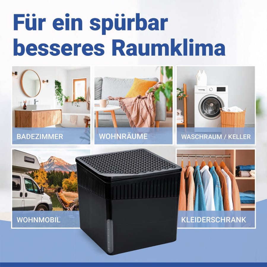 WENKO Raumentfeuchter Cube, schwarz