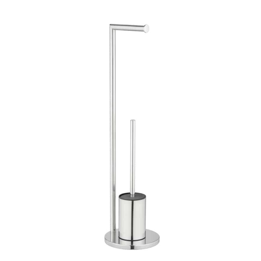 WENKO Stand-WC-Garnitur Ferla mit Papierrollenhalter Edelstahl glänzend