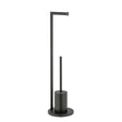 WENKO Stand-WC-Garnitur Ferla mit Papierrollenhalter schwarz
