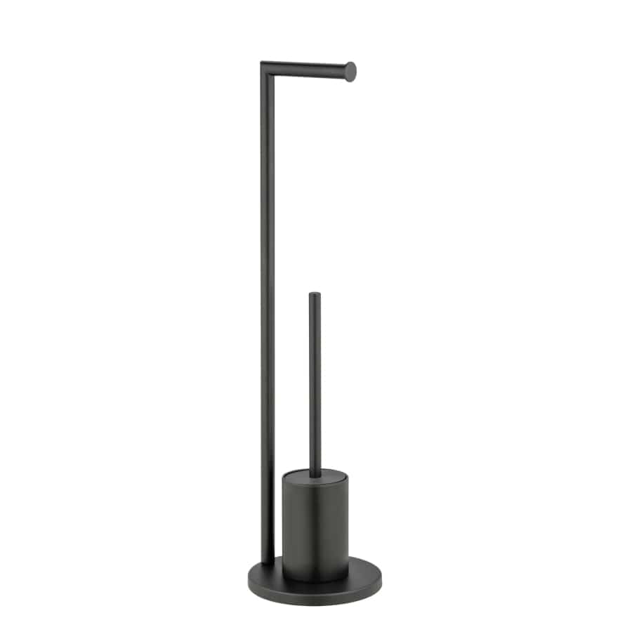 WENKO Stand-WC-Garnitur Ferla mit Papierrollenhalter schwarz