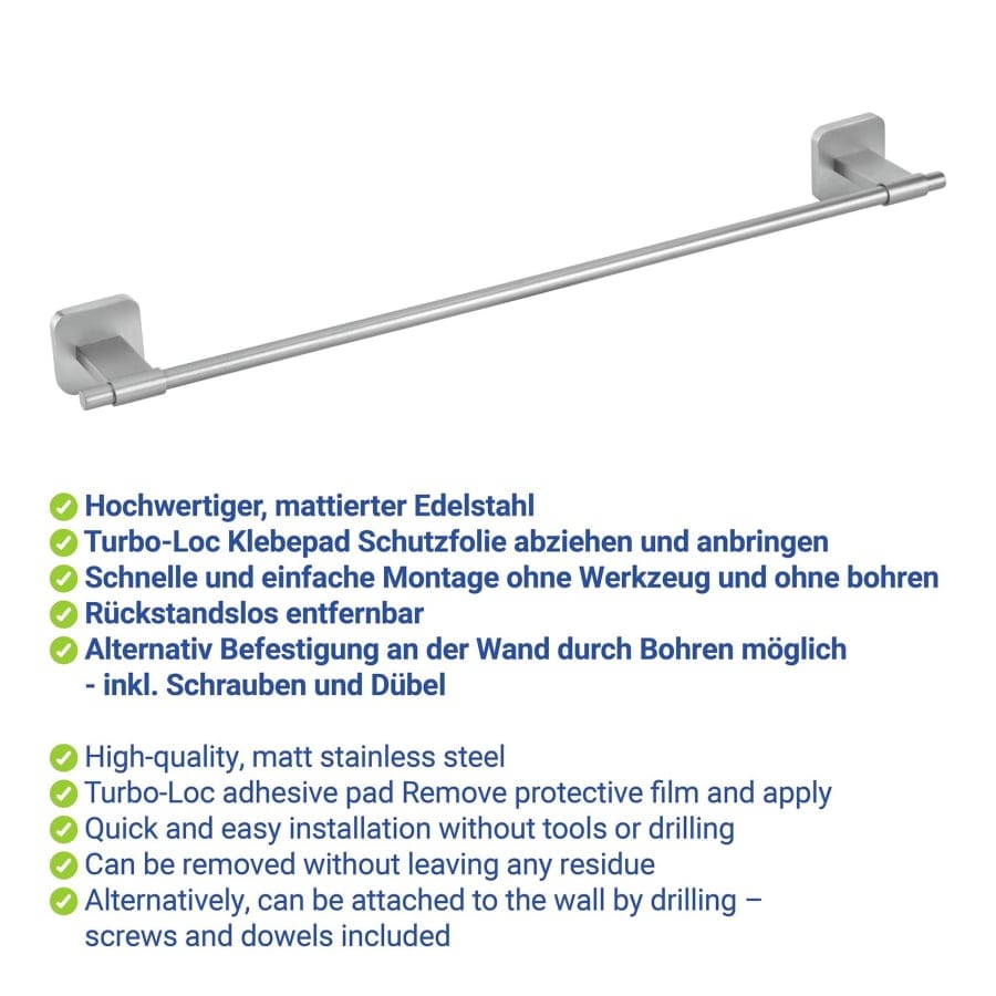 WENKO Turbo-Loc Badetuchstange Porto Uno, silber