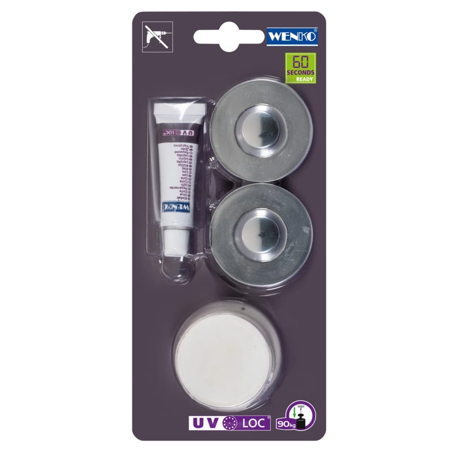 WENKO UV-Loc Befestigungsset, ohne Bohren Chrom