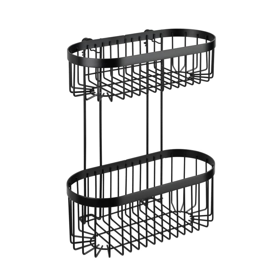 WENKO Wandregal Classic Plus Black mit 2 Etagen