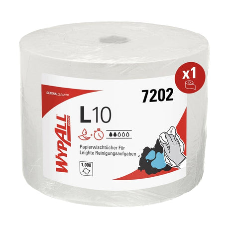 WYPALL* L10 Extra Wischtücher 1 Paket = 1 Rolle à 1000 Abrisse 24 x 38 cm Weiß