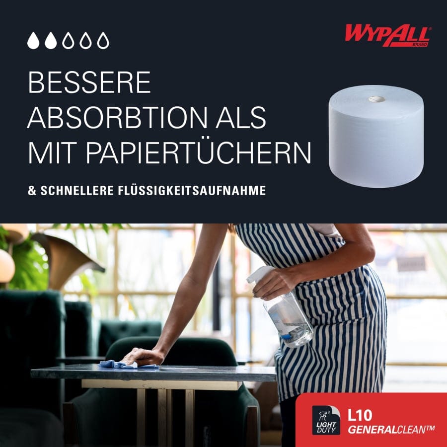 WYPALL* L10 Extra+ Wischtücher, B 24 x L 38 cm