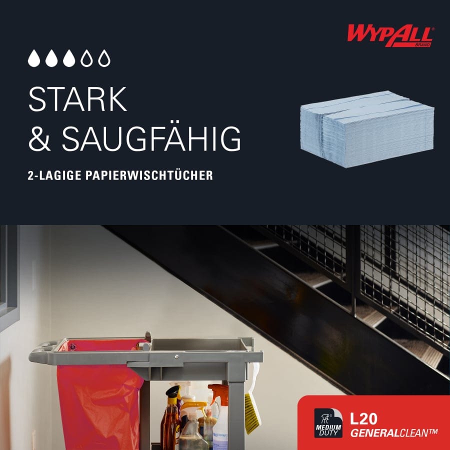 WypAll® L20 Papierwischtücher, 2-lagig