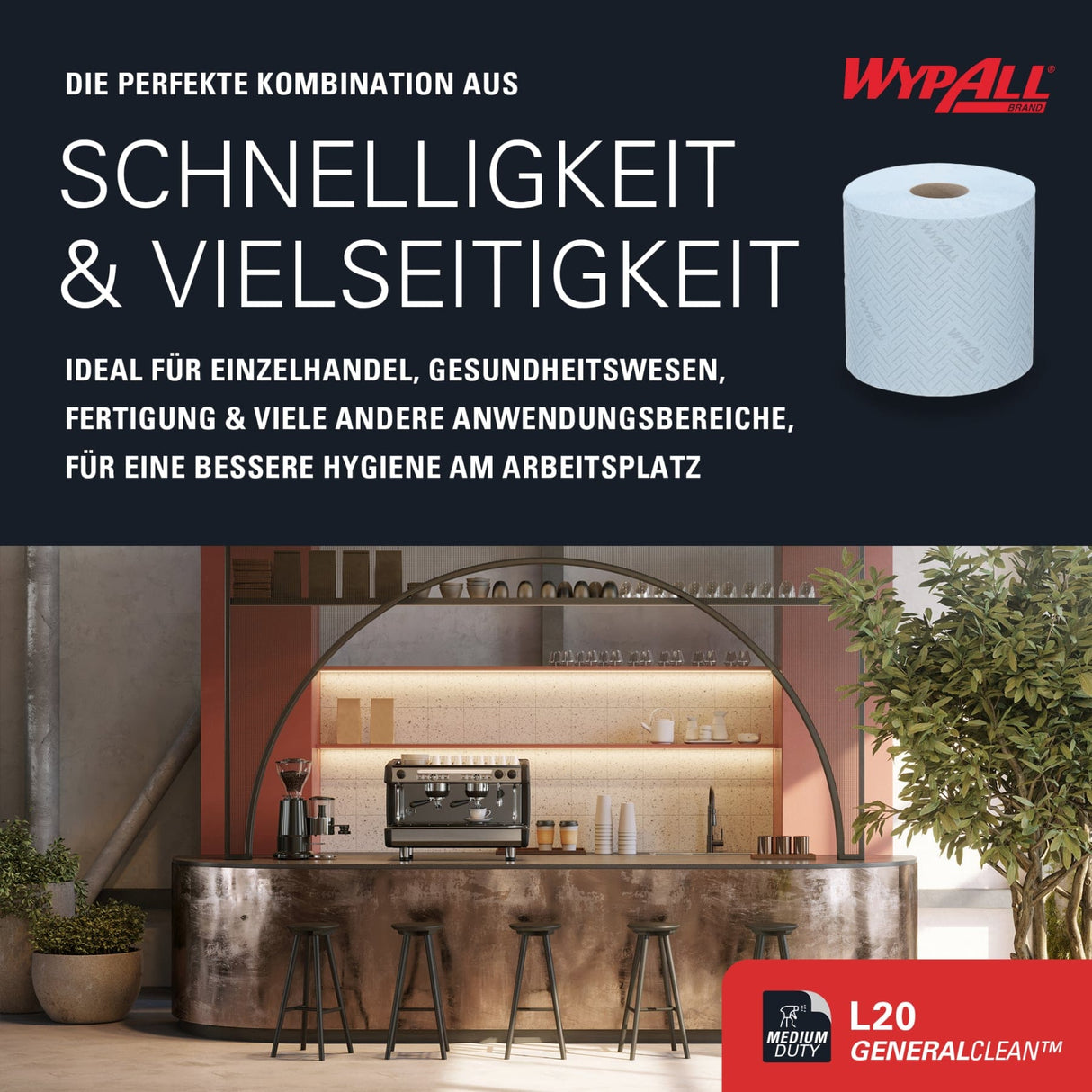 WypAll® L20 Wischtücher, 2-lagig, blau