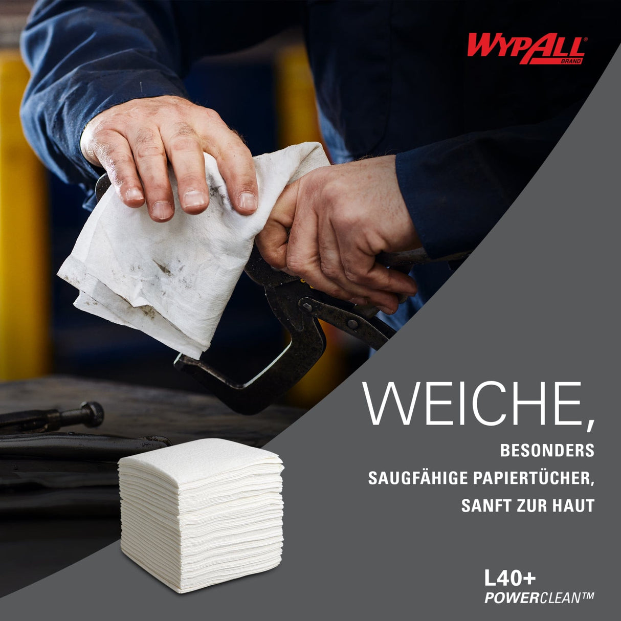 WypAll® L40 Wischtücher, 1-lagig, weiß