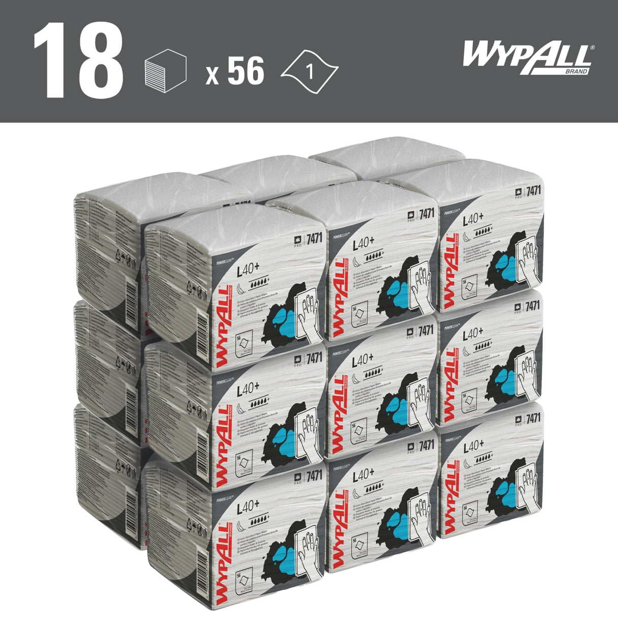 WypAll® L40 Wischtücher, 1-lagig, weiß
