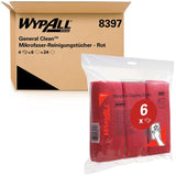 WYPALL* Mikrofaser-Allzwecktücher 1 Karton = 4× 6 Tücher Rot