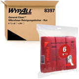 WYPALL* Mikrofaser-Allzwecktücher 1 Packung = 6 Tücher Rot