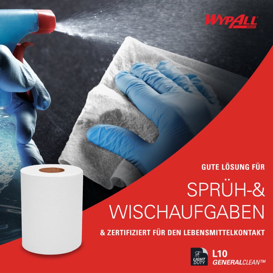WYPALL® Reinigungstücher L10, mit Zentralentnahme, weiß