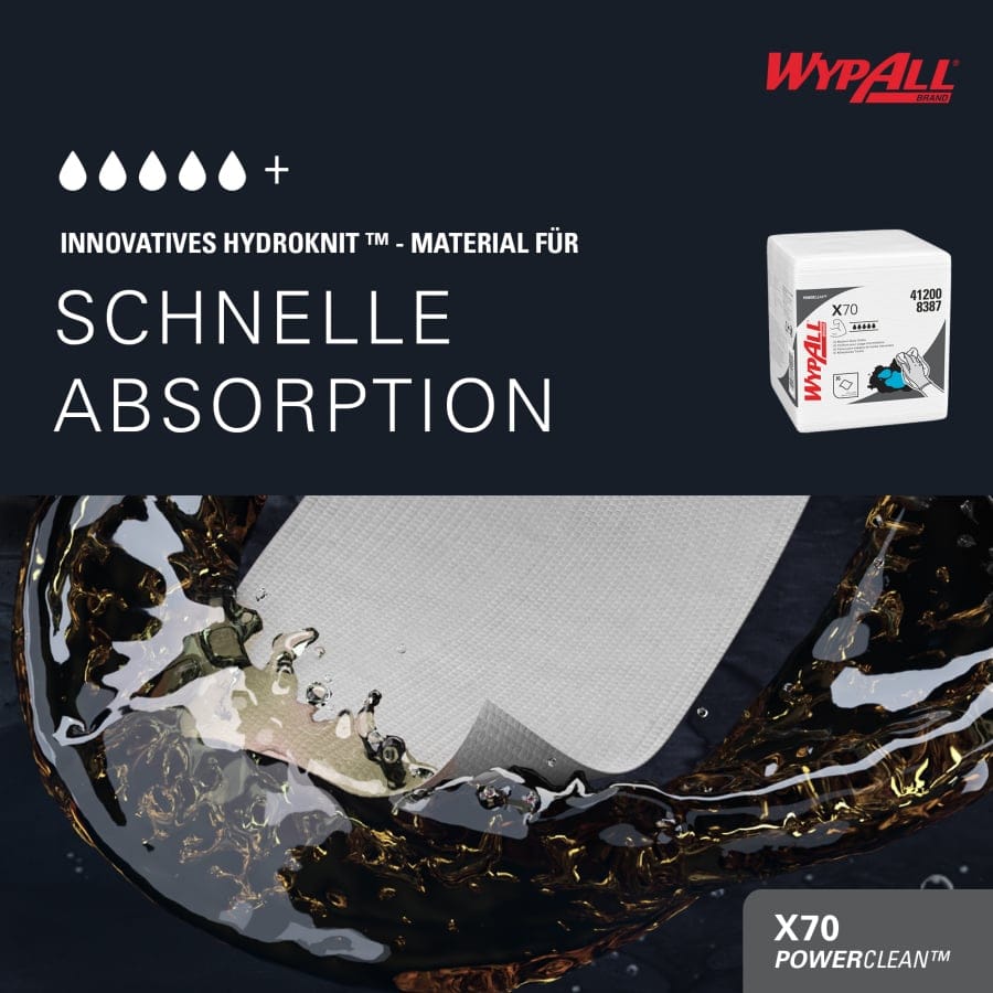 WYPALL* Reinigungstücher X70, Ölbindetücher, 1-lagig