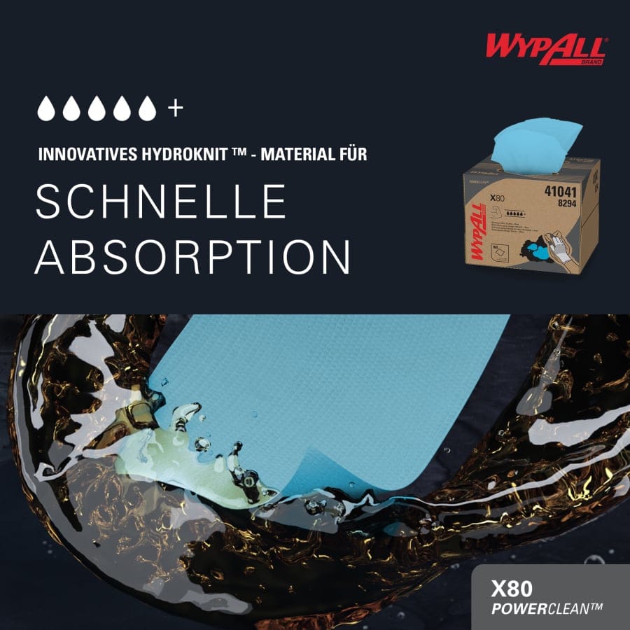 WYPALL* X80 Brag Box Wischtücher, blau