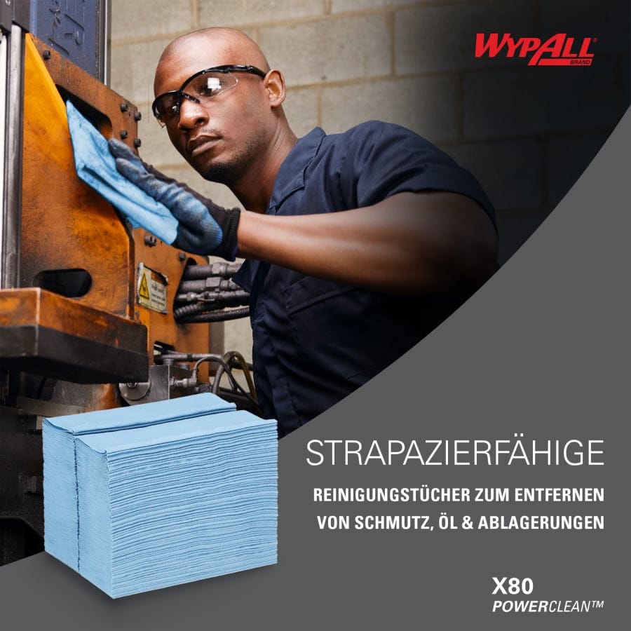 WYPALL* X80 Brag Box Wischtücher, blau