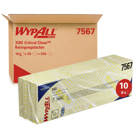 WYPALL* X80 Wischtücher - Interfold 1 Karton = 10 Boxen á 25 Stück Gelb