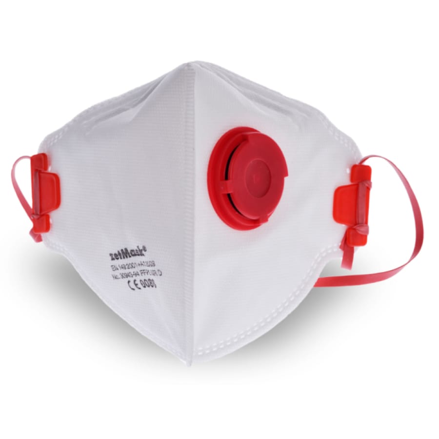 zetMask FFP2 NR D Feinstaubfiltermaske mit Ventil, faltbar, Box à 15 Stück