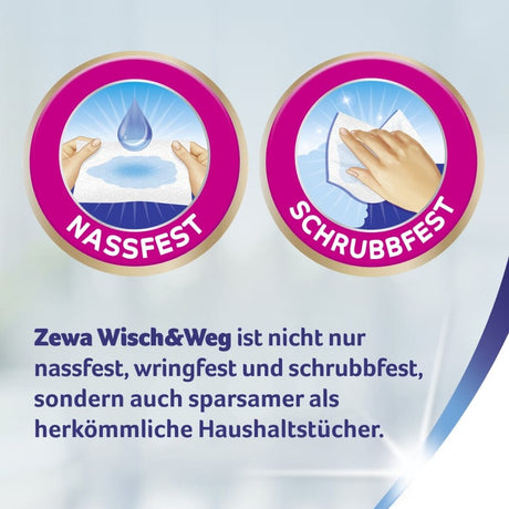 Zewa Küchenrolle Wisch&Weg Reinweiß – 1 Packung = 16 Rollen x 45 Blatt