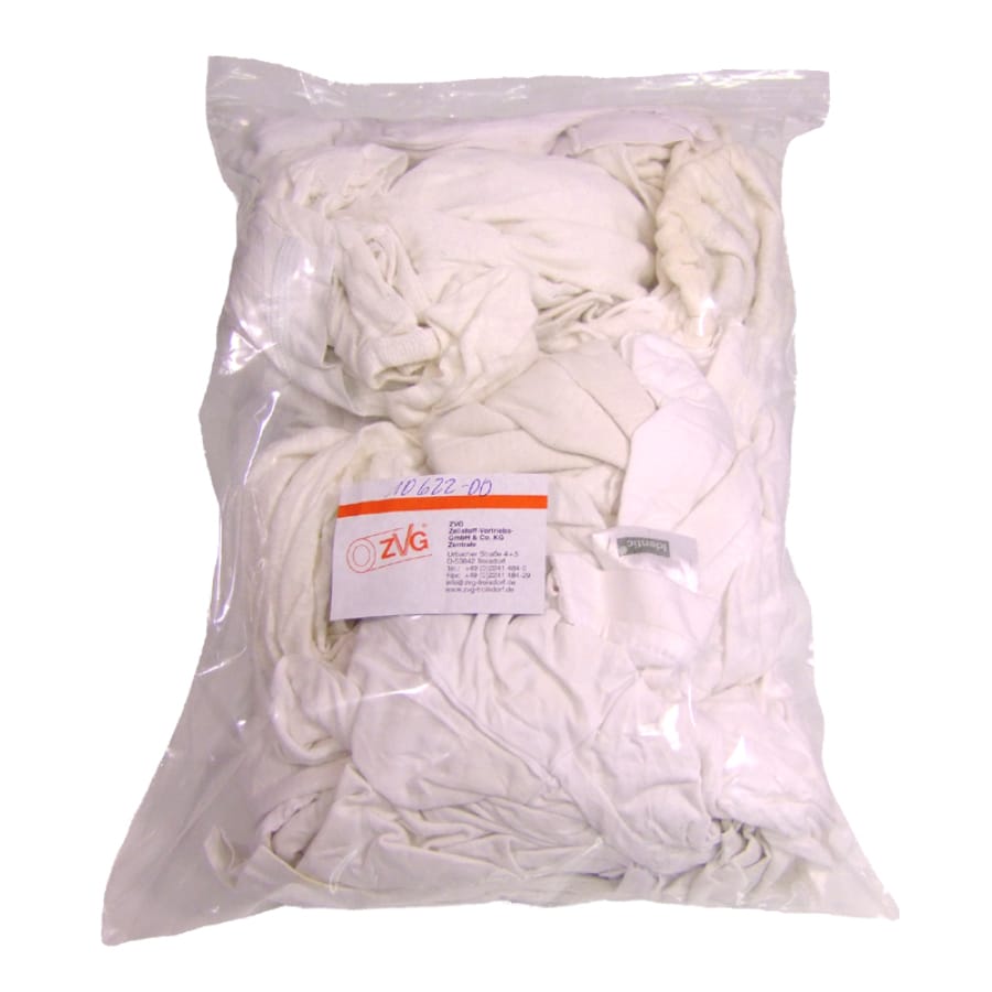 ZVG Putzlappen Trikot, Baumwolle weiß, 10-kg-Ballen