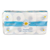 ZVG Toilettenpapier, Kleinrolle 3-lagig weiß Blumendekor, 72 Rollen à 250 Blatt