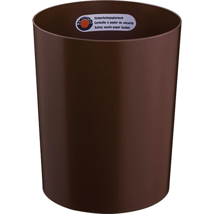 Zwingo Sicherheitspapierkorb, 13 Liter braun